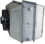 Наборный тепловентилятор на базе калорифера КСК 3-6 и вентилятора 4М30